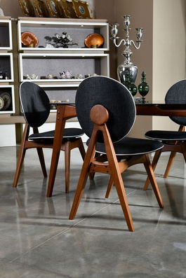 Set de scaune, Vow Chair, Touch v2, Lemn de carpen, Nuc / Antracit