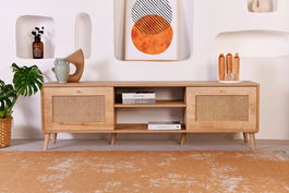 Comoda TV, Wolina, Hazeran 180, 180x55x41 cm, PAL, Stejar