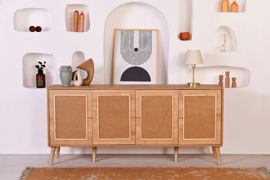 Consola, Wolina, Jüt, 180x81x41 cm, PAL, Stejar