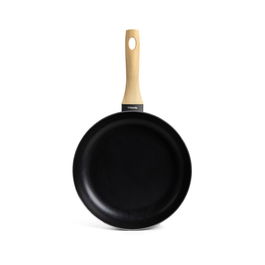 Tigaie B2 Albero Essentials, Homla, 28 cm, aluminiu/inox/plastic, negru/natur