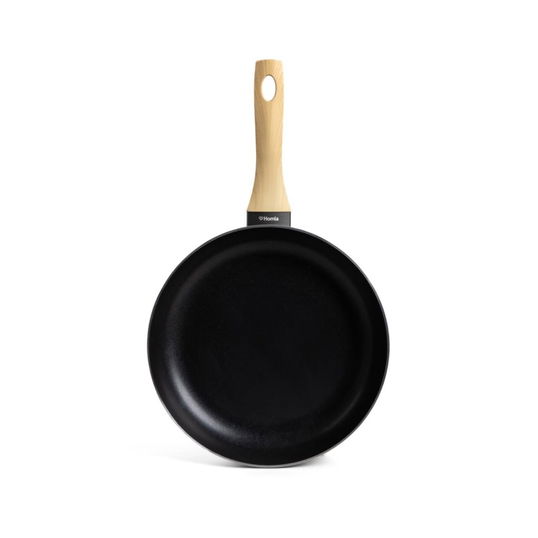 Tigaie B2 Albero Essentials, Homla, 28 cm, aluminiu/inox/plastic, negru/natur