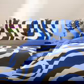 Lenjerie de pat dubla Color Mosaic, Homla, 3 piese, 160x200 cm, microfibra din poliester, albastru/alb