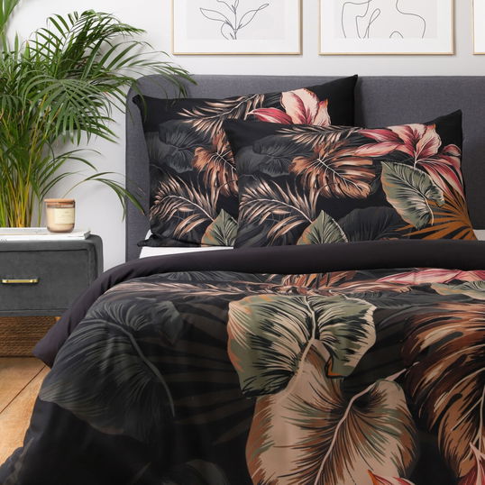 Lenjerie de pat King Size, Fonce, Homla, 3 piese, 200x220 cm, microfibra din poliester, multicolor