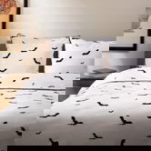 Lenjerie de pat pentru o persoana Ghost Town, Homla, 2 piese, 140x200 cm, bumbac, alb/negru