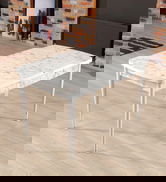 Masa de sufragerie extensibila, Beckley, Trend Carrara, 132x79x76.5 cm, PAL, Alb/Gri