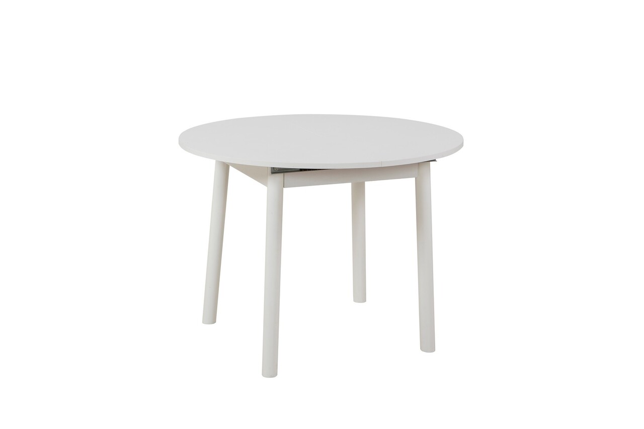 Masa de sufragerie extensibila, Vella, Oliver, 100x75x100 cm, PAL, Alb