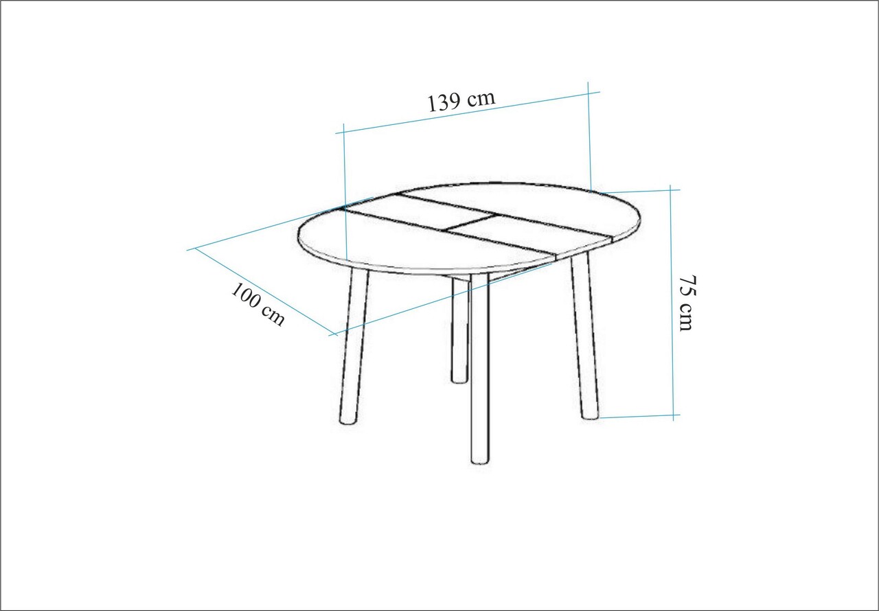 Masa de sufragerie extensibila, Vella, Oliver, 100x75x100 cm, PAL, Stejar / Alb