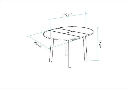 Masa de sufragerie extensibila, Vella, Oliver, 100x75x100 cm, PAL, Stejar / Alb