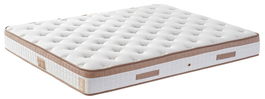 Saltea dubla, Base & Headboard, Niron, Latte, 150x38x200 cm, Cadru: OȚEL, Maro deschis