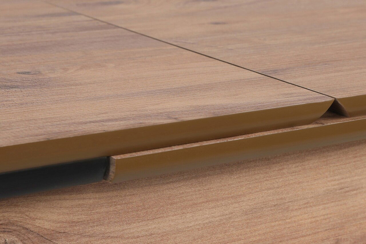 Masa de sufragerie extensibila, Nmobb, Sigma, MDF , Nuc / Negru