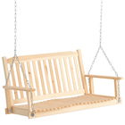 Outsunny Leagăn de Grădină pentru 2 Persoane Cușcă de Leagăn Masiv Patio Terasă Curte Lemn Natural 117 x 69 x 60 cm | Aosom Romania