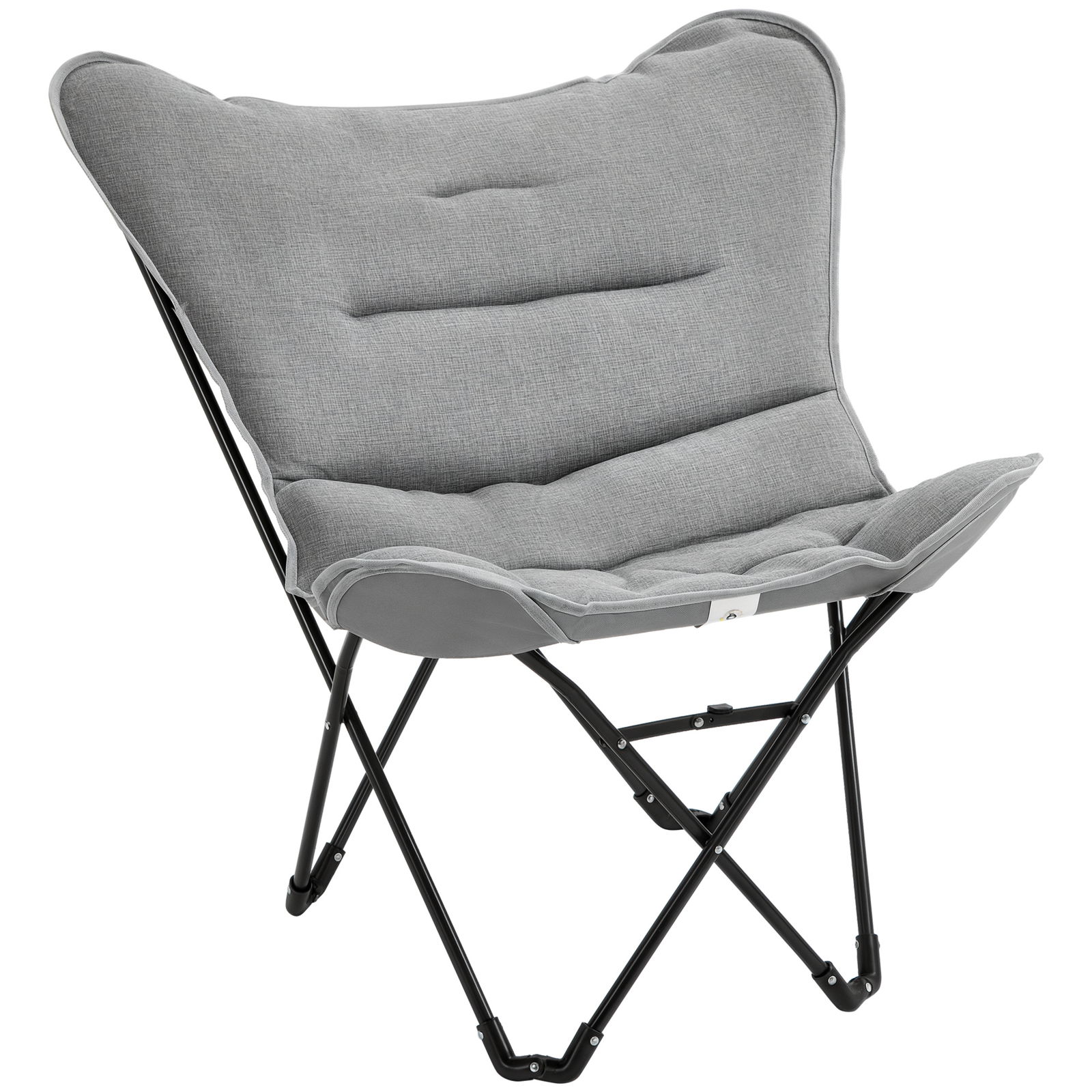 Outsunny Scaun de camping scaun de plajă pliabil șezut larg și căptușit pliabil pentru pescuit 88 x 74 x 84 cm gri deschis | Aosom Romania