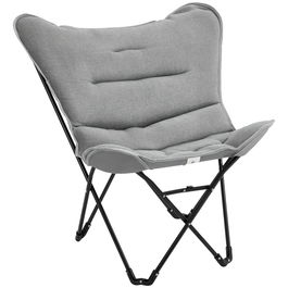 Outsunny Scaun de camping scaun de plajă pliabil șezut larg și căptușit pliabil pentru pescuit 88 x 74 x 84 cm gri deschis | Aosom Romania