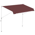 Outsunny Store banne Manual retractabil 3L x 1,5l m Auvent Telescopique fara Gatire Inclinatie si Inaltime reglabila Instalare Rapida metal alu Poliester Anti-UV bordo | Aosom Romania