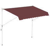 Outsunny Store banne Manual retractabil 3L x 1,5l m Auvent Telescopique fara Gatire Inclinatie si Inaltime reglabila Instalare Rapida metal alu Poliester Anti-UV bordo | Aosom Romania
