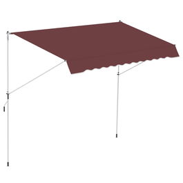 Outsunny Store banne Manual retractabil 3L x 1,5l m Auvent Telescopique fara Gatire Inclinatie si Inaltime reglabila Instalare Rapida metal alu Poliester Anti-UV bordo | Aosom Romania
