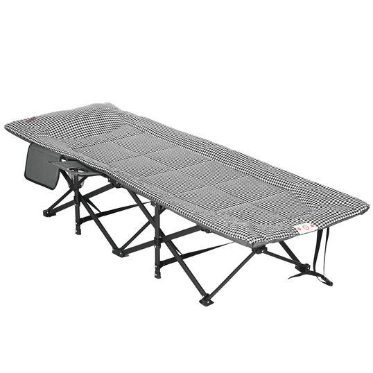 Outsunny Şezlong pliant de plajă cu buzunar lateral, suport pentru pahar și sac de transport, 68 x 190 x 48 cm, negru | Aosom Romania