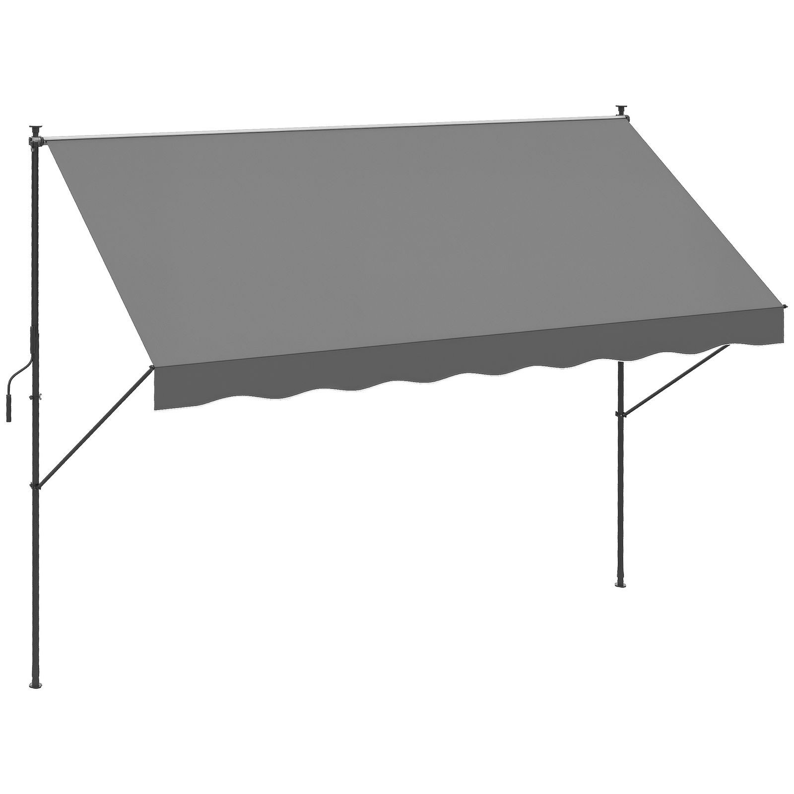 Outsunny Parasolar Manual Retractabil 300x175x210-310 cm Ajustabil cu Manivela Protectie Solara UV40+ pentru Balcon Terasa Gri | Aosom Romania