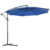 Outsunny Parasol deplasat octogonal inclinabil pliabil cu diametrul de 3 m, parasol de grădină cu suport în formă de cruce, albastru | Aosom Romania