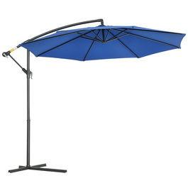 Outsunny Parasol deplasat octogonal inclinabil pliabil cu diametrul de 3 m, parasol de grădină cu suport în formă de cruce, albastru | Aosom Romania
