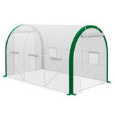 Outsunny Sere tunel, sera, usi cu fermoar, ferestre cu plasa, cadru metalic, 3,5 x 2 x 2m, alb | Aosom Romania