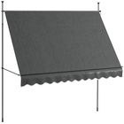 Outsunny Parasol Manual Retractabil pentru Balcon 300x120x210-300 cm cu Manivela Inaltime Ajustabila Impermeabil si Anti-UV Gri Inchis | Aosom Romania