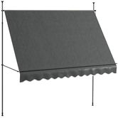 Outsunny Parasol Manual Retractabil pentru Balcon 300x120x210-300 cm cu Manivela Inaltime Ajustabila Impermeabil si Anti-UV Gri Inchis | Aosom Romania