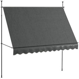 Outsunny Parasol Manual Retractabil pentru Balcon 300x120x210-300 cm cu Manivela Inaltime Ajustabila Impermeabil si Anti-UV Gri Inchis | Aosom Romania
