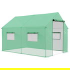 Outsunny Sera de gradina tunnel 2 x 3m, 6m² cu usa rulanta, 4 ferestre, - Otel galvanizat PE inalta densitate Verde | Aosom Romania