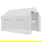 Outsunny Seră de grădină tunel 2 x 3m, 6m² cu ușă rulantă, 4 ferestre, - Oțel galvanizat PE Înaltă densitate Alb | Aosom Romania