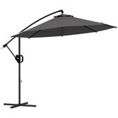Outsunny Umbrelă de soare cu suspensie, inclusiv bază în formă de cruce, 293 x 293 x 260 cm, Gri | Aosom Romania