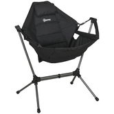 Outsunny Scaun balansoar de camping, pliabil, spătar reglabil, cadru de aluminiu, 54 x 100 x 101cm, Negru | Aosom Romania