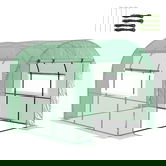 Outsunny Seră de grădină sera tunel de grădină 6m² PE Densitate înaltă 135 g/m², cu 2 uși cu fermoar 300 x 300 x 200 cm, verde | Aosom Romania
