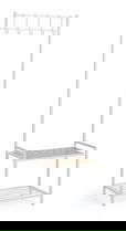 Cuier cu pantofar Haldor, Bizzotto, 64.5x37.5x180 cm, otel/MDF, alb/natural