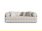 Canapea extensibila 3 locuri, Kemi, Cosmopolitan Design, 206x95x70 cm, tesatura boucle, bej deschis