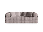 Canapea extensibila 3 locuri, Kemi, Cosmopolitan Design, 206x95x70 cm, tesatura boucle, gri cald