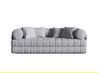 Canapea extensibila 3 locuri, Kemi, Cosmopolitan Design, 206x95x70 cm, tesatura boucle, gri