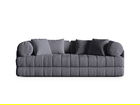 Canapea extensibila 3 locuri, Kemi, Cosmopolitan Design, 206x95x70 cm, tesatura boucle, grafit