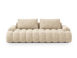 Canapea extensibila 4 locuri, Linz, Cosmopolitan Design, 250x100x84 cm, catifea, bej deschis