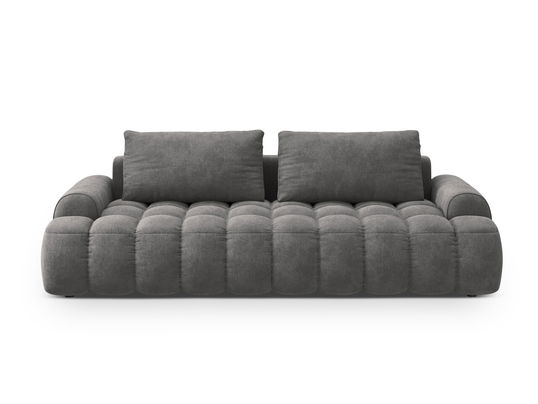 Canapea extensibila 4 locuri, Linz, Cosmopolitan Design, 250x100x84 cm, catifea, gri