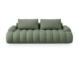Canapea extensibila 4 locuri, Linz, Cosmopolitan Design, 250x100x84 cm, tesatura structurata, verde oliv inchis