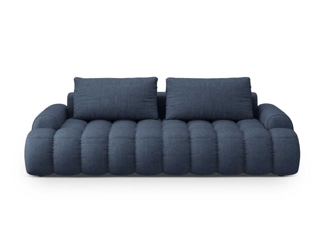 Canapea extensibila 4 locuri, Linz, Cosmopolitan Design, 250x100x84 cm, tesatura structurata, albastru inchis