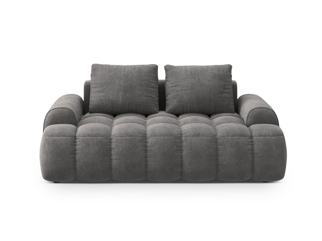 Canapea 2 locuri, Linz, Cosmopolitan Design, 175x100x84 cm, catifea, gri