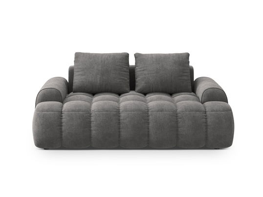 Canapea 2 locuri, Linz, Cosmopolitan Design, 175x100x84 cm, catifea, gri