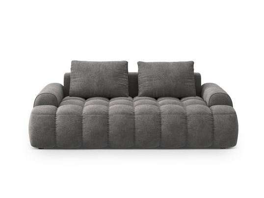 Canapea 3 locuri, Linz, Cosmopolitan Design, 200x100x84 cm, catifea, gri