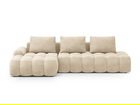 Coltar extensibil stanga 3 locuri, Linz, Cosmopolitan Design, 275x142x84 cm, cotiera dreapta, catifea, bej deschis