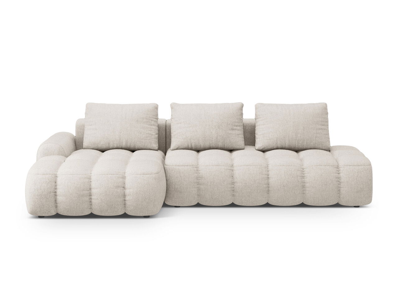 Coltar extensibil stanga 3 locuri, Linz, Cosmopolitan Design, 275x142x84 cm, cotiera dreapta, tesatura structurata, bej