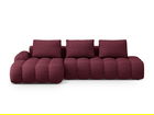 Coltar extensibil stanga 3 locuri, Linz, Cosmopolitan Design, 275x142x84 cm, cotiera dreapta, tesatura structurata, bordo