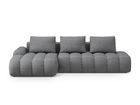 Coltar extensibil stanga 3 locuri, Linz, Cosmopolitan Design, 275x142x84 cm, cotiera dreapta, tesatura structurata, gri