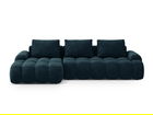 Coltar extensibil stanga 3 locuri, Linz, Cosmopolitan Design, 275x142x84 cm, catifea, albastru petrol inchis